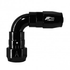 Conexão Engate Rápido SAE 3/8" Curva 90° graus 6AN / AN6 para Mangueira Aeroquip - Black Edition (Preta) - Metal Horse