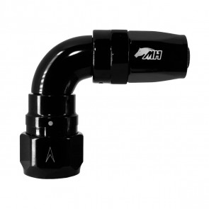 Conexão Engate Rápido SAE 5/8" Curva 90° graus 10AN / AN10 para Mangueira Aeroquip - Black Edition (Preta) - Metal Horse