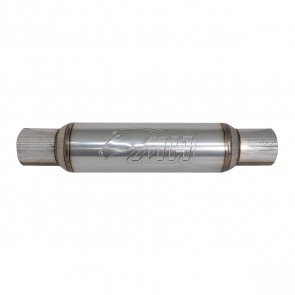 Ressonador Absorsivo Inox 409 Corpo 4" com entrada e saída de 3" (Comprimento 350mm) - Fosco - Metal Horse