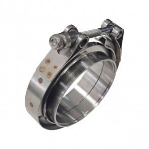 Kit Abraçadeira Tipo V-Band / V-Clamp + Par de Flange Macho e Fêmea 100% Inox 3-1/4" Polegadas - Metal Horse