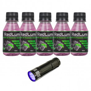 Radlumi Detector de Vazamento Automotivo 5 Unidades - 100 ml + Brinde Lanterna