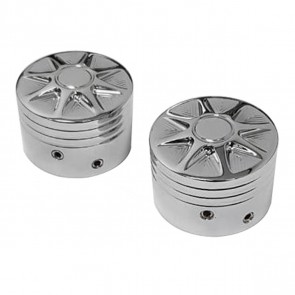Par de Tampa Billet para Porca do Eixo Dianteiro Harley Davidson - 8 Spoke - Cromado - Twin13