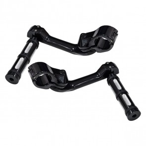 Par de Pedaleira Billet Modelo Edge com Suporte Angulado Longo - Preto - Twin13