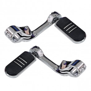 Par de Pedaleira Modelo Stripe com Suporte Angulado Longo - Cromado - Twin13